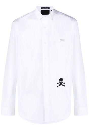 Philipp Plein skull-detail cottob shirt - Bianco