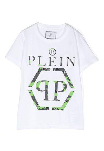 Philipp Plein Junior logo-print short-sleeved T-shirt - Bianco