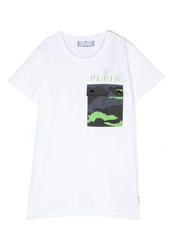 Philipp Plein Junior camouflage-print short-sleeved T-shirt - Bianco