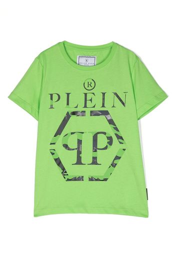 Philipp Plein Junior logo-print short-sleeved T-shirt - Verde