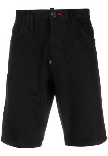 Philipp Plein mid-rise denim shorts - Nero