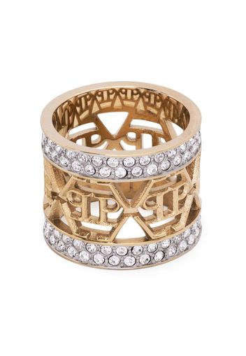 Philipp Plein logo-lettering band ring - Oro