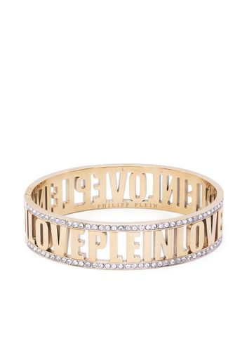 Philipp Plein logo-lettering band bracelet - Oro