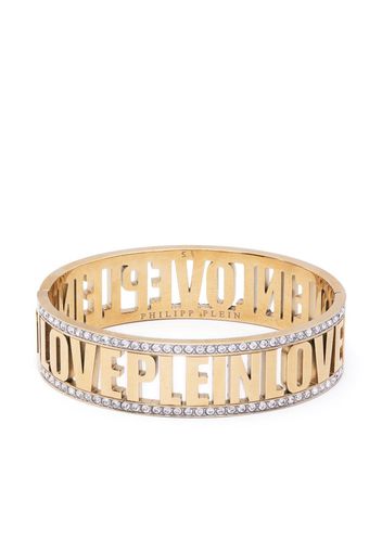 Philipp Plein logo-lettering band bracelet - Oro