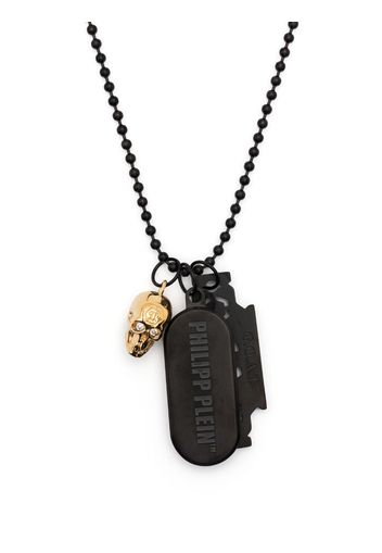 Philipp Plein logo-tag ball-chain necklace - Nero