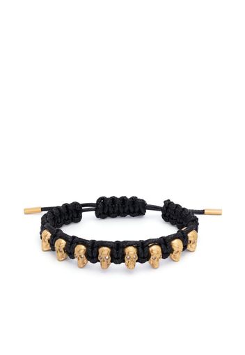 Philipp Plein 3D skull-charm interwoven bracelet - Nero