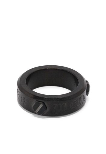 Philipp Plein Hexagon matte-finish ring - Grigio