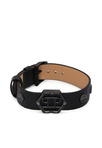 Philipp Plein Hexagon logo-plaque bracelet - Nero