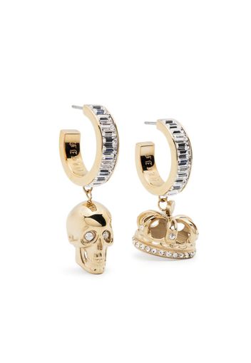 Philipp Plein Skull Crown earrings - Oro