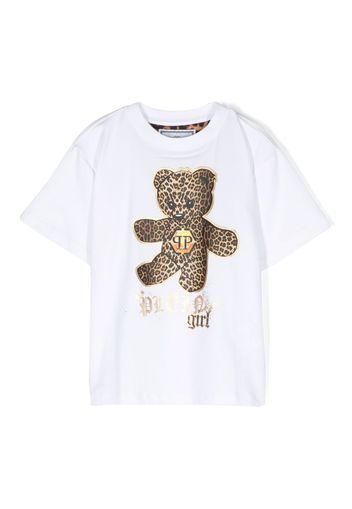 Philipp Plein Junior T-shirt con stampa Teddy Bear - Bianco