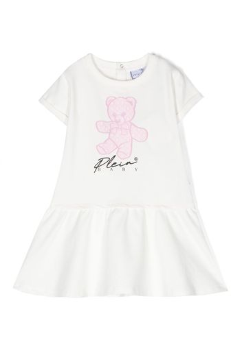 Philipp Plein Junior teddy bear-motif dress - Bianco