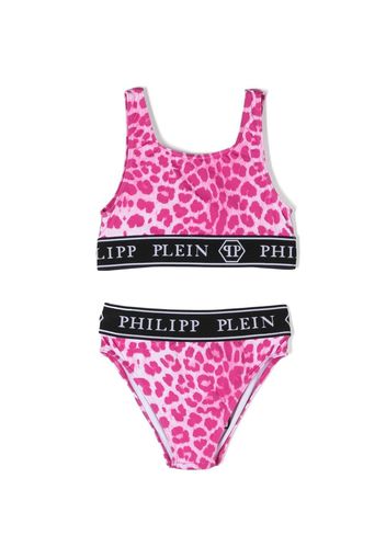Philipp Plein Junior leopard-print bikini set - Rosa