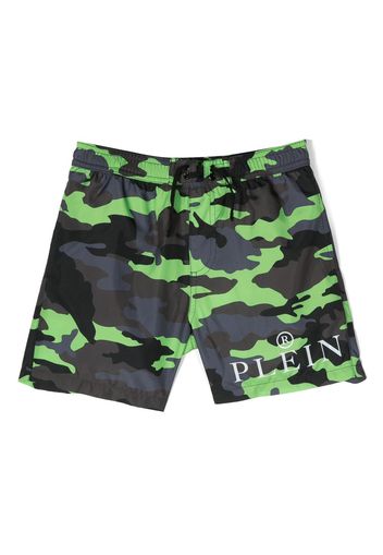 Philipp Plein Junior graphic-print shorts - Verde