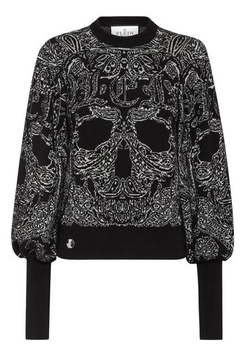 Philipp Plein Wool & Lurex paisley jumper - Nero