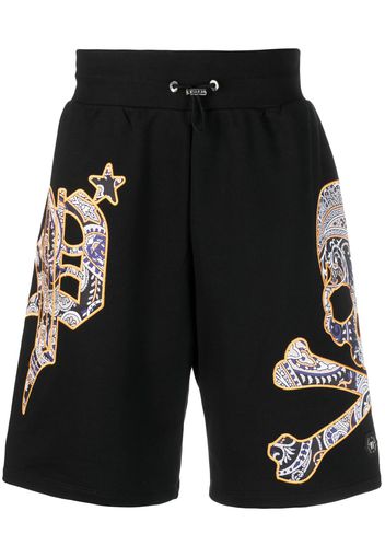 Philipp Plein Bermuda con applicazione - Nero