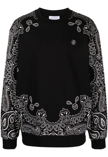 Philipp Plein bandana-print cotton sweatshirt - Nero