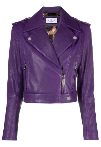 Philipp Plein Giacca biker crop - Viola