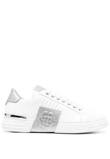 Philipp Plein "Glitter Lo-Top Sneakers Paisley" - Bianco