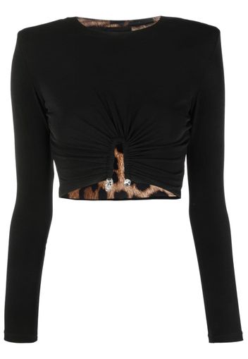 Philipp Plein Top corto con arricciatura - Nero