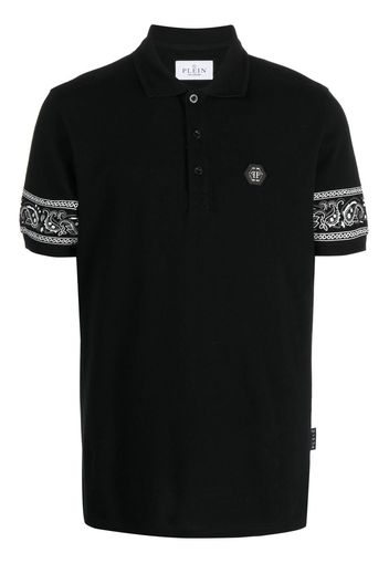 Philipp Plein bandana-print short-sleeved polo shirt - Nero