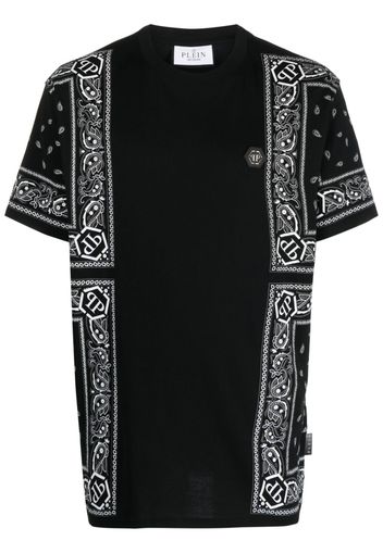 Philipp Plein T-shirt con stampa paisley - Nero