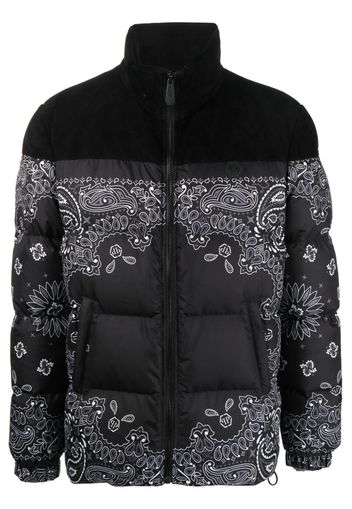 Philipp Plein bandana-print padded jacket - Nero