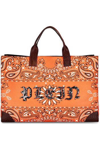 Philipp Plein Borsa tote con stampa - Arancione