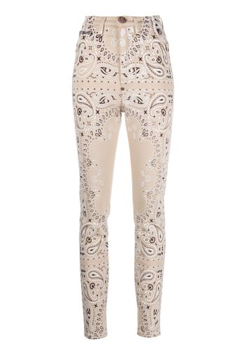 Philipp Plein Jeans skinny con stampa paisley - Toni neutri