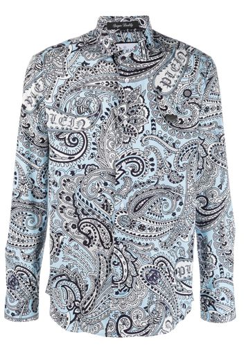 Philipp Plein Paisley-print long-sleeved shirt - Blu