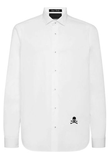 Philipp Plein Sugar Daddy skull-embroidered shirt - Bianco