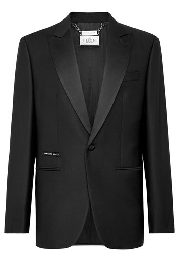 Philipp Plein logo-plaque single-breasted blazer - Nero