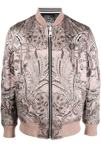 Philipp Plein paisley-print satin bomber jacket - Nero
