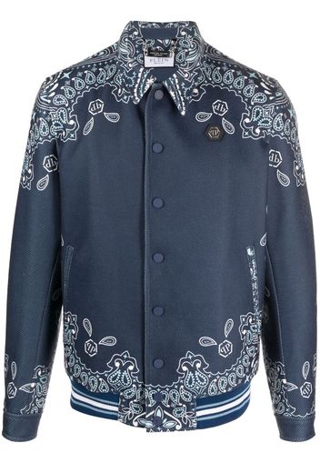 Philipp Plein Bomber con stampa paisley - Blu