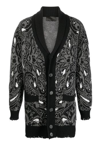 Philipp Plein Cardigan con stampa paisley - Nero