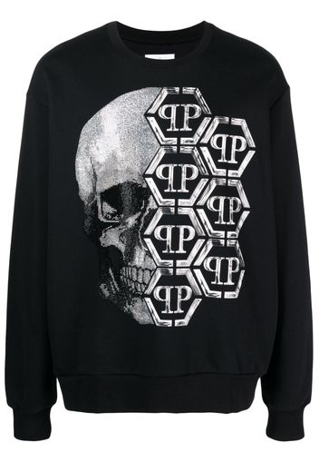 Philipp Plein skull-print crew-neck sweatshirt - Nero