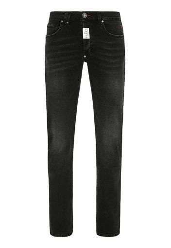 Philipp Plein Supreme logo-plaque slim-cut jeans - Nero