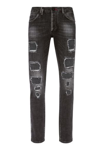 Philipp Plein Jeans skinny con effetto vissuto - Nero