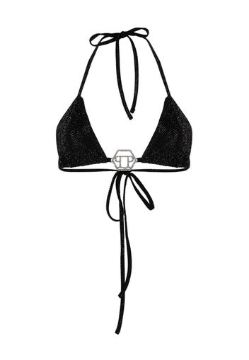 Philipp Plein Top bikini con decorazione - Nero