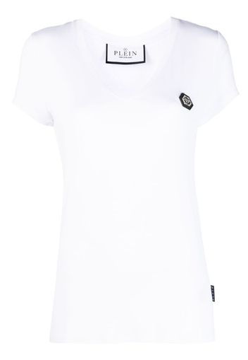 Philipp Plein T-shirt con scollo a V - Bianco