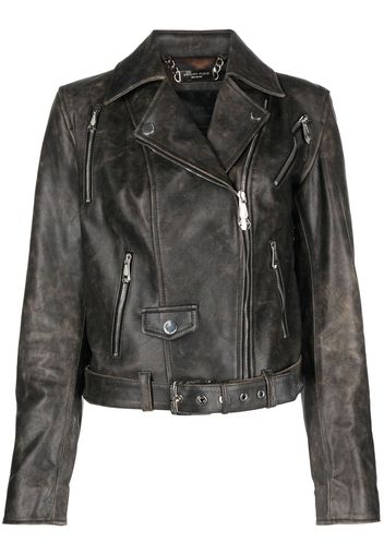 Philipp Plein Giacca biker in pelle - Nero