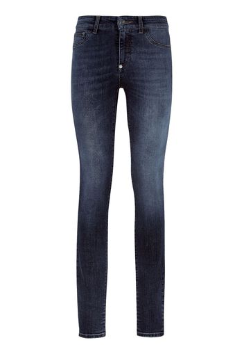 Philipp Plein Jeggings con effetto schiarito - Blu