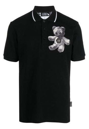 Philipp Plein Paisley Teddy Bear polo shirt - Nero