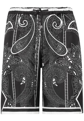 Philipp Plein Bermuda con stampa paisley - Nero