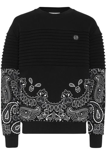 Philipp Plein Felpa con stampa paisley - Nero