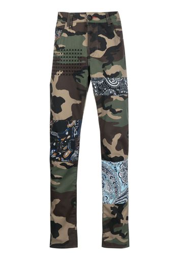 Philipp Plein Jeans dritti con stampa camouflage - Verde