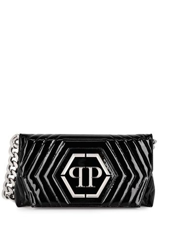 Philipp Plein small quilted patent-leather shoulder bag - Nero