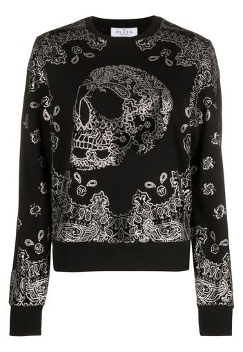 Philipp Plein skull-bandana cotton-blend sweatshirt - Nero