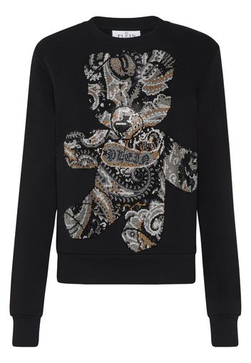 Philipp Plein rhinestone-embellished cotton sweatshirt - Nero