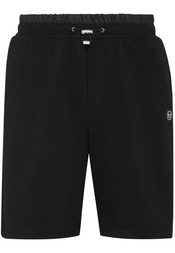 Philipp Plein logo-patch drawstring track shorts - Nero