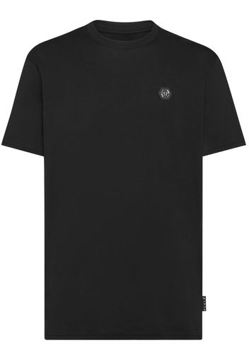 Philipp Plein logo-patch cotton T-shirt - Nero